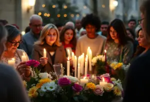 Memorial gathering in honor of a community activist.