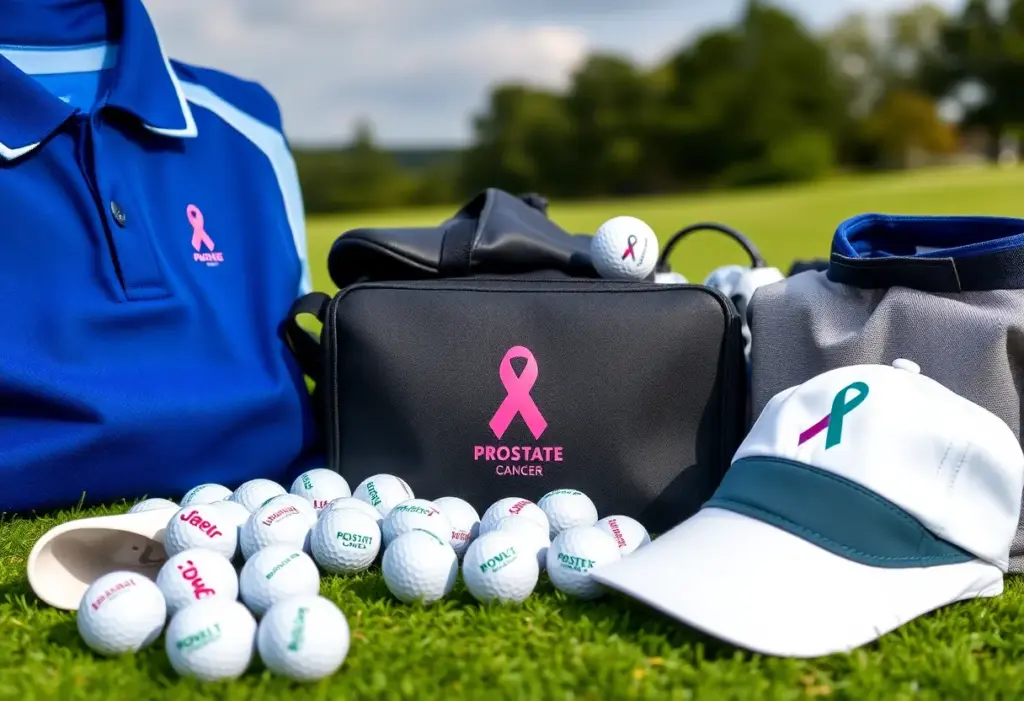 Golf products designed for prostate cancer awareness fundraising