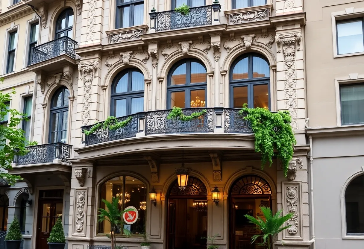 Fidelity Hotel in Cleveland with lush greenery