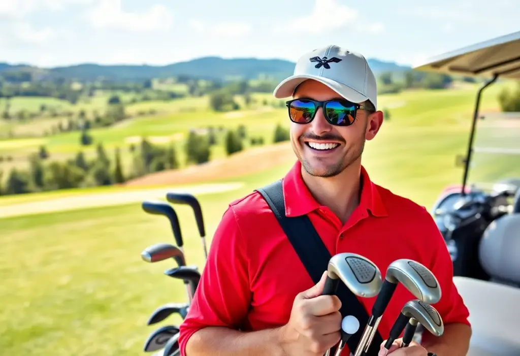 Golfers enjoying a day on the course with rental clubs