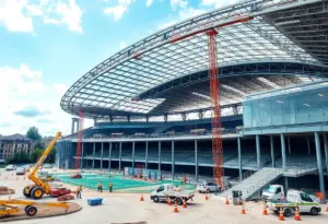 Construction of Huntington Bank Field for Cleveland Browns
