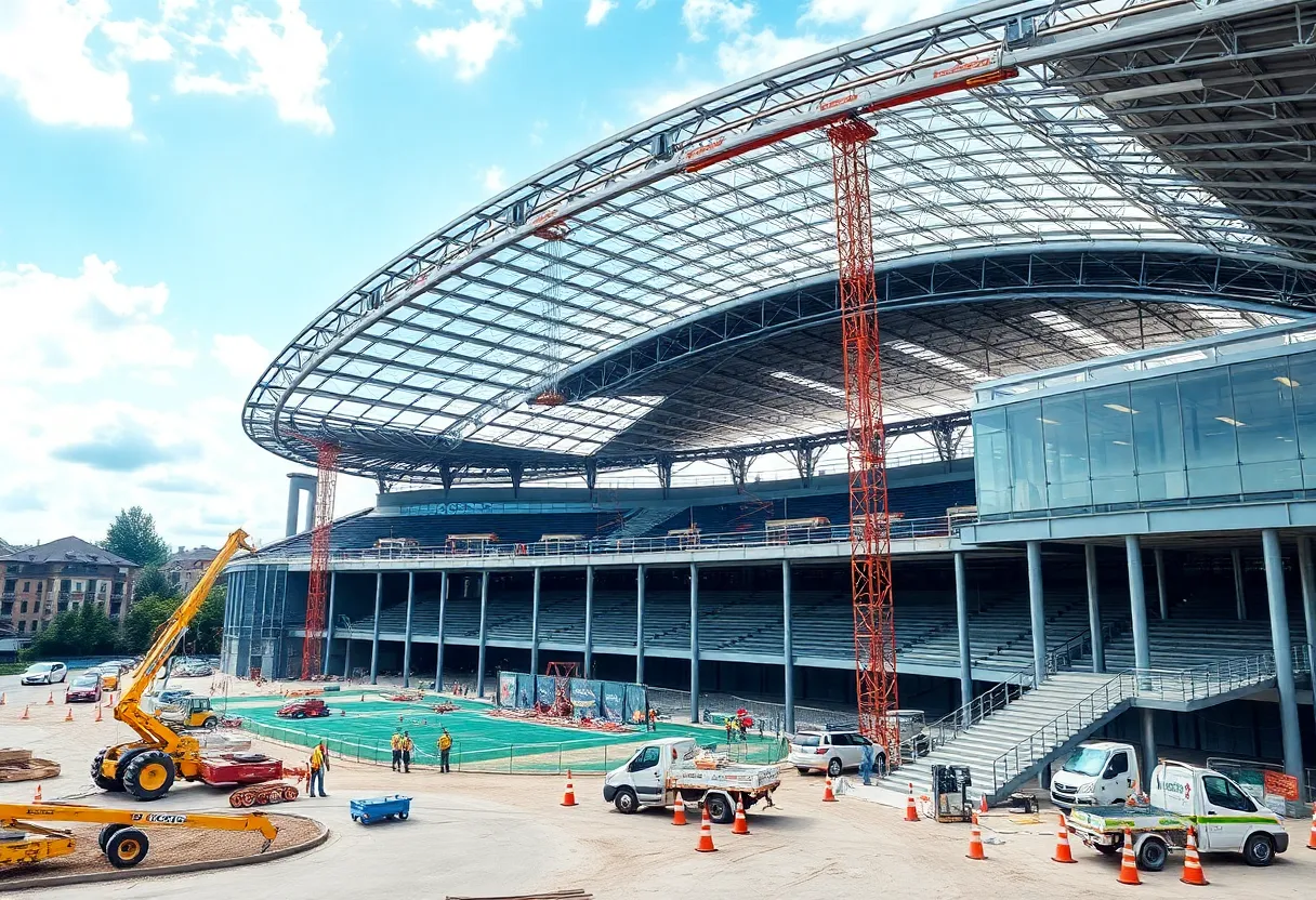 Construction of Huntington Bank Field for Cleveland Browns