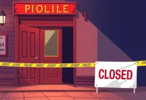 Police at the closed Exquisite Lounge bar in Maple Heights