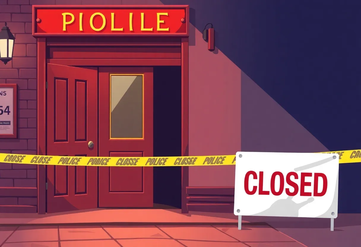 Police at the closed Exquisite Lounge bar in Maple Heights