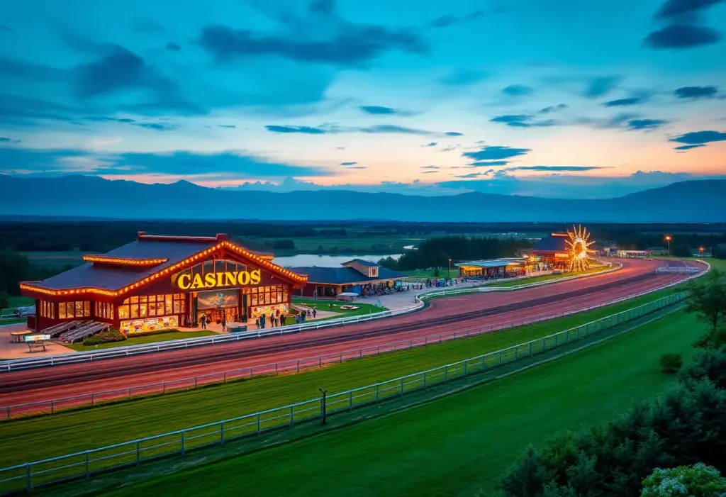 View of MGM Northfield Park Casino and racetrack