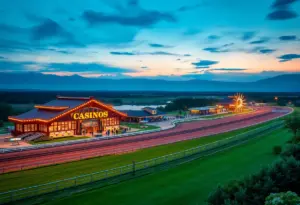 View of MGM Northfield Park Casino and racetrack
