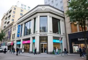 Exterior view of the new Dollar Bank branch in Downtown Cleveland
