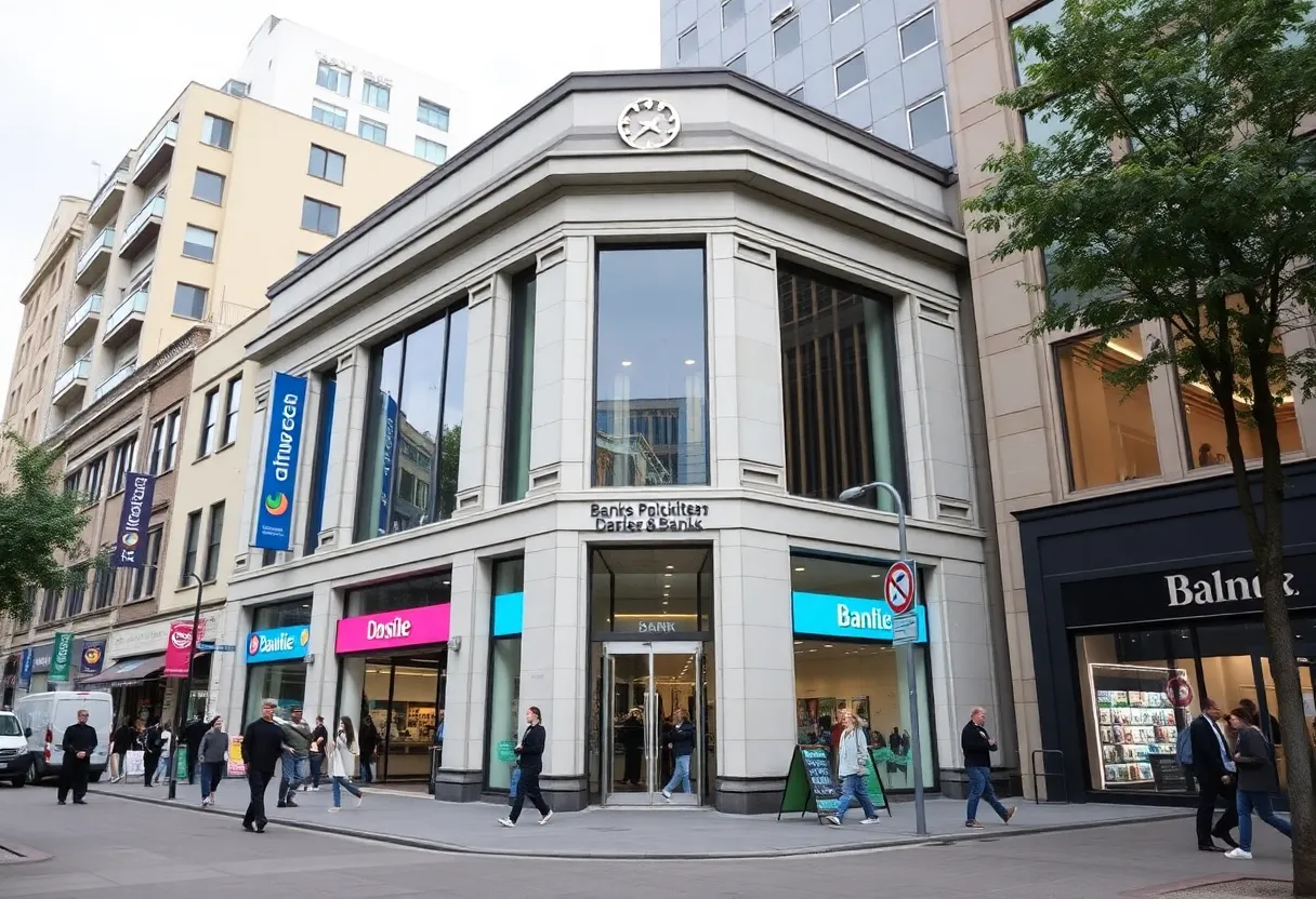 Exterior view of the new Dollar Bank branch in Downtown Cleveland