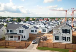 Modular homes being constructed in Cleveland Heights