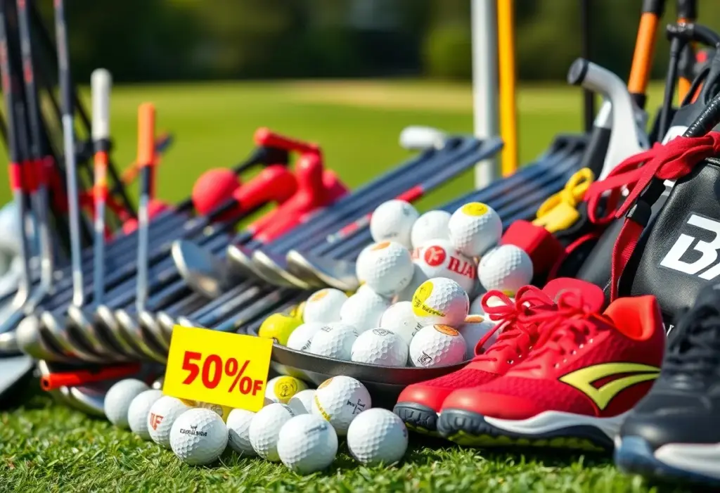 Golfers enjoying the outdoors with new golf gear during the October event