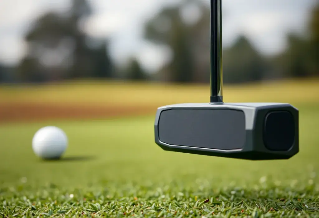 Display of Odyssey Tri-Hot S2S putters on a golf course