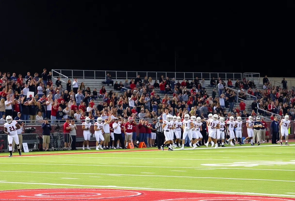 Ohio high school football players in action during playoffs