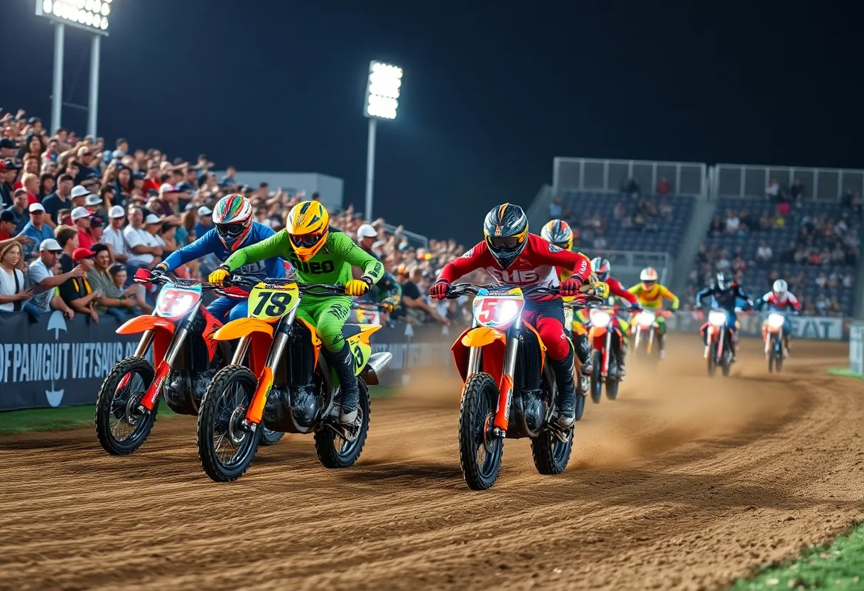 Motocross race at Supercross Championship in Cleveland