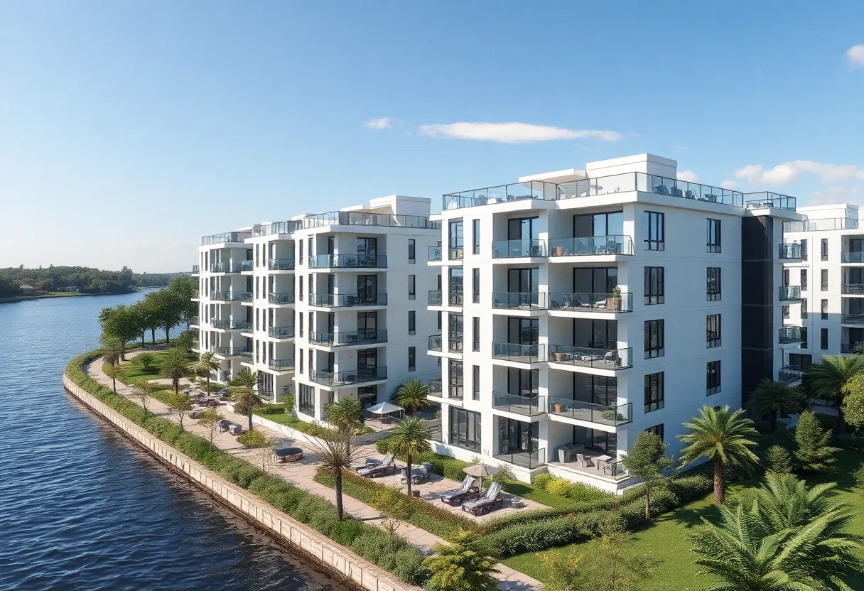 Luxury apartments at The Collins on Scranton Peninsula, Cleveland