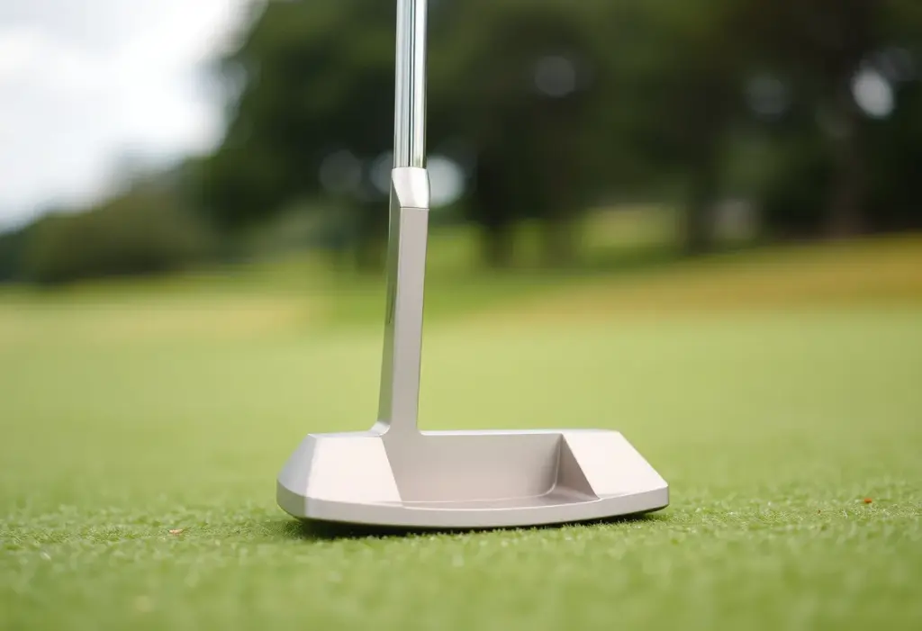 Sugarloaf Social Club x Makino Tour 3 putter on golf green