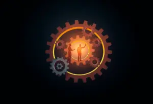 Illustration of corporate leadership transition