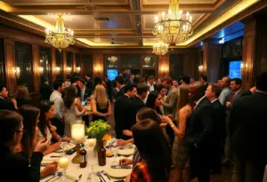 Young professionals networking at Union Club Cleveland