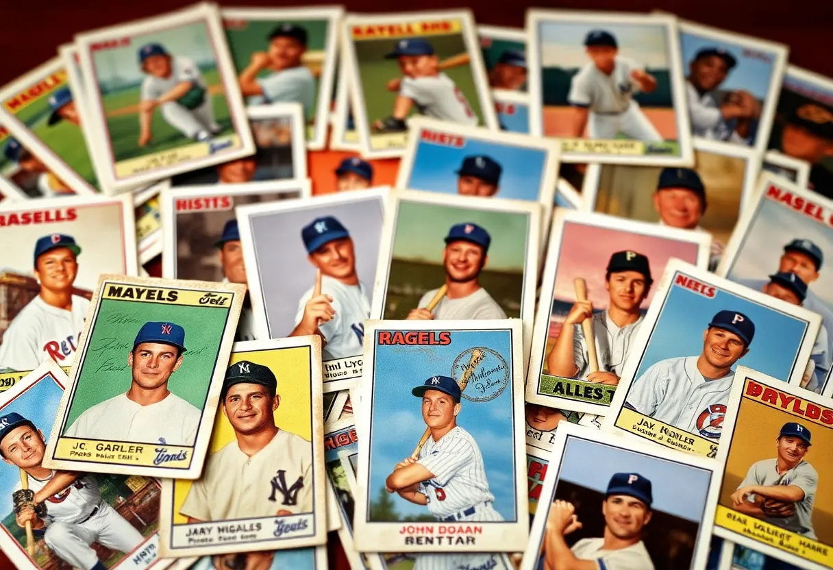 A collection of vintage baseball cards showcasing their details and rarity.