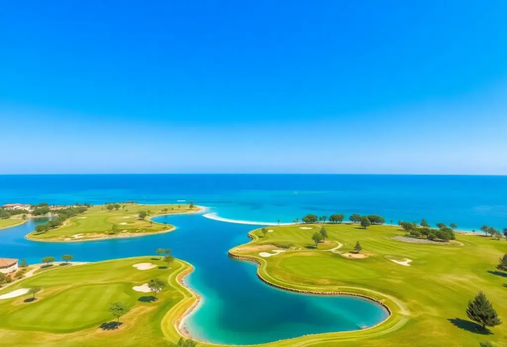 Scenic view of a golf course in Belek, Turkey.