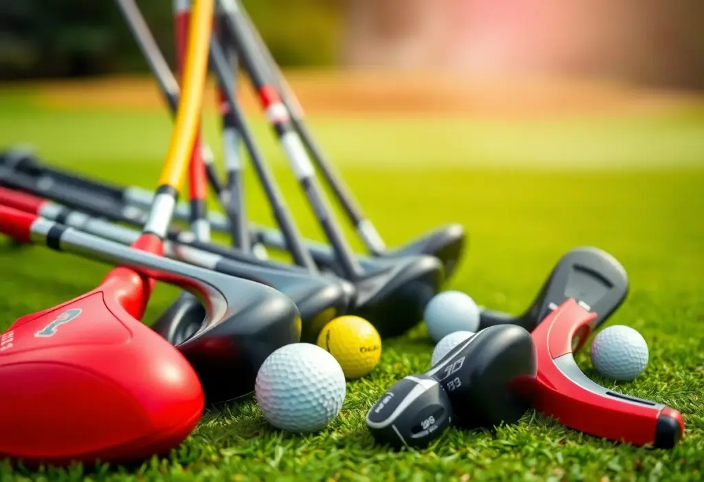 A selection of golf clubs and accessories on display for Black Friday sales