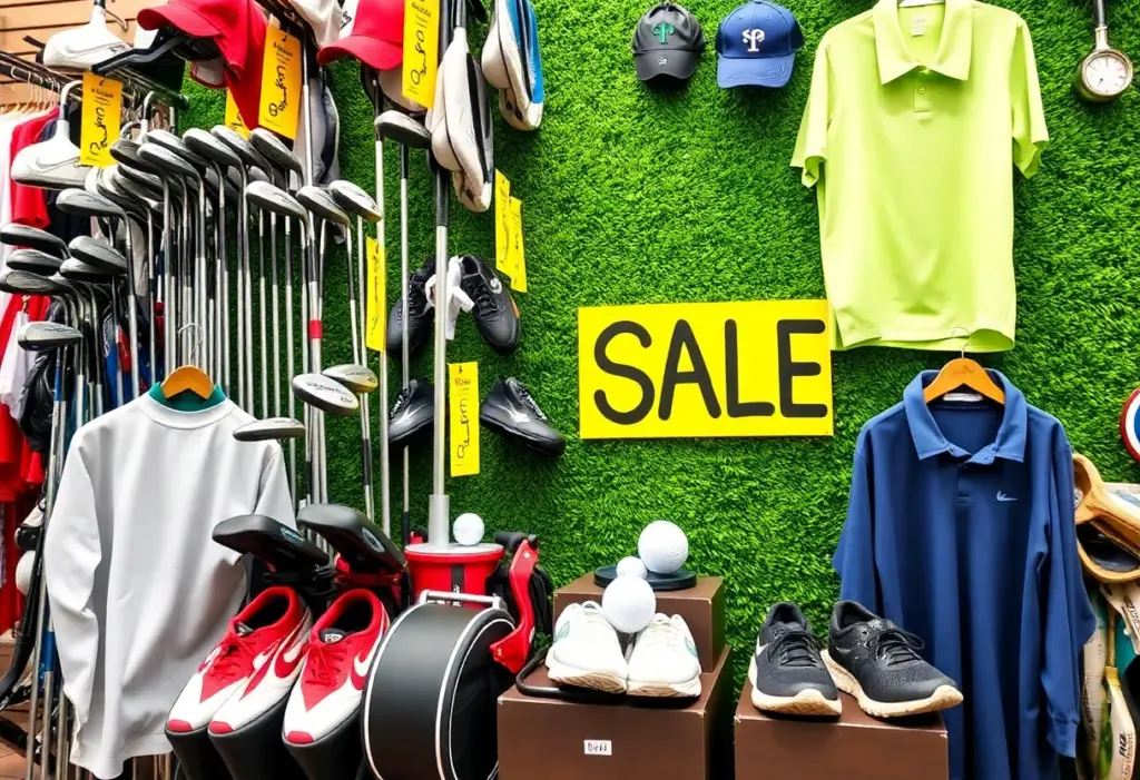 Various golf equipment on display during Amazon Prime Day