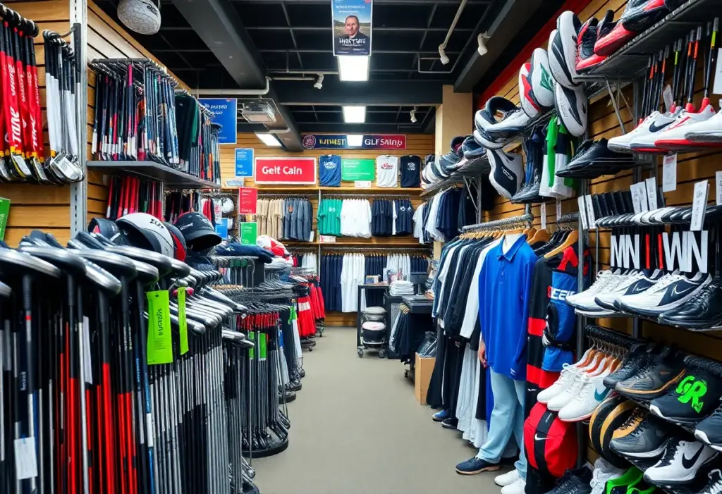 A display of golf products on sale for Black Friday