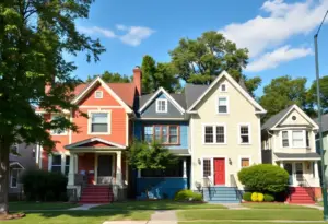 Beautiful homes in a Cleveland neighborhood, ideal for first-time buyers.
