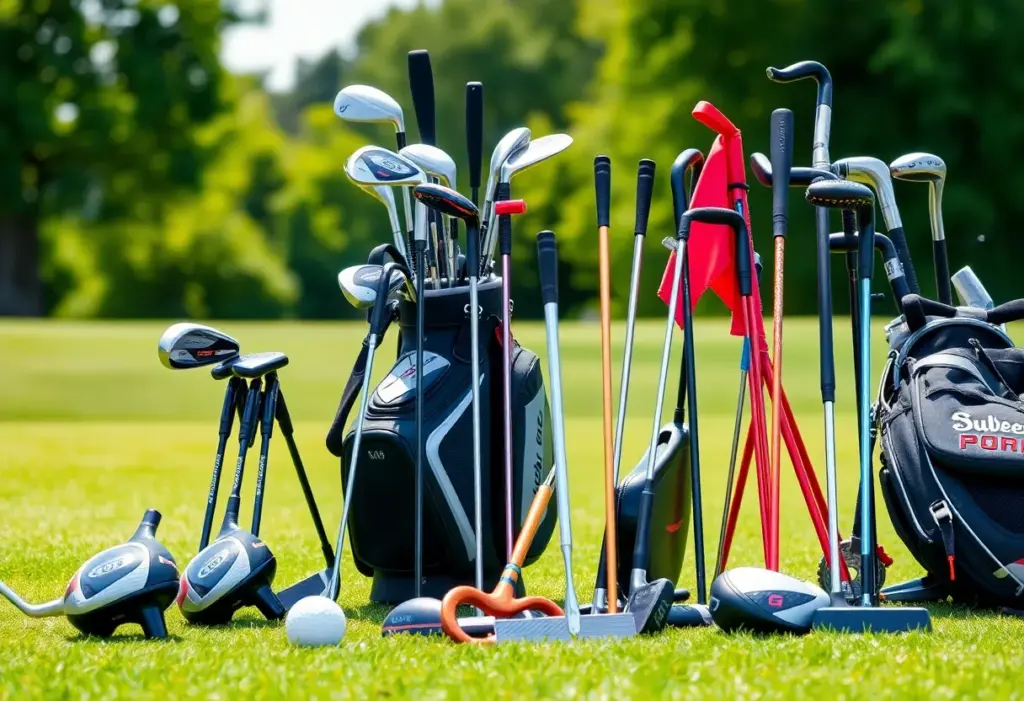 Display of the latest golf equipment at Golf Digest Hot List Summit