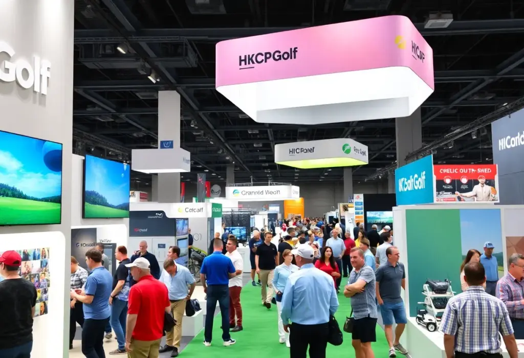 Exhibitors showcasing innovative golf products at the PGA Show 2026