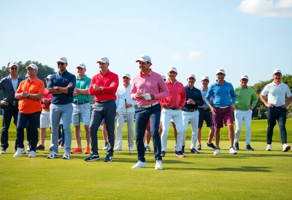 Professional golfers wearing Under Armour apparel at LIV Golf event