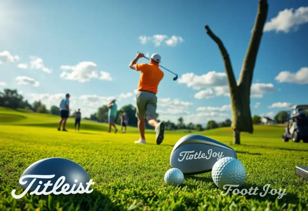 Golfers using Titleist and FootJoy products on the golf course