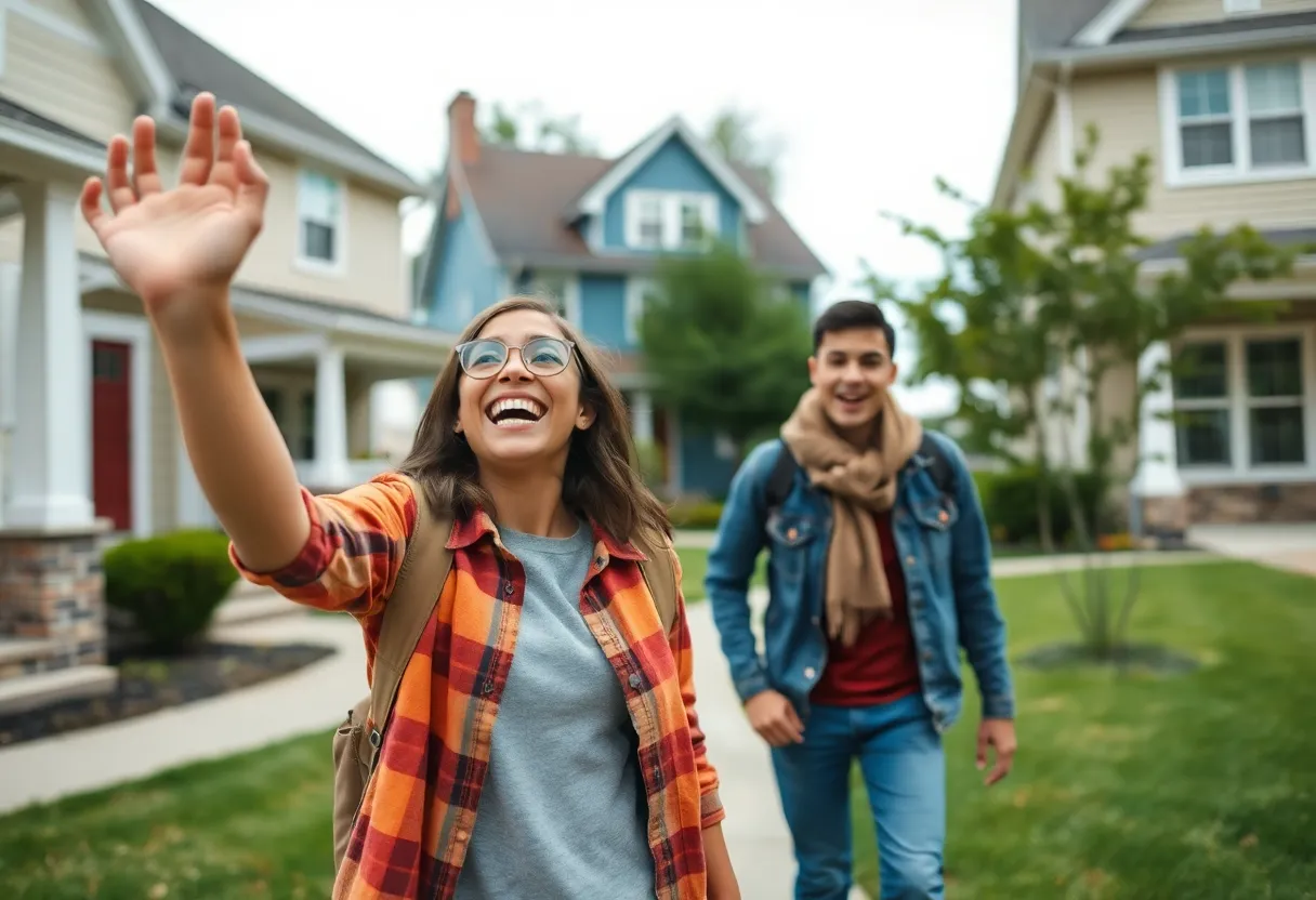 A prospective homebuyer in Cleveland looking at houses.