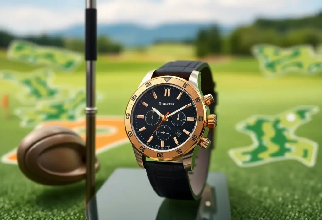 HONMA x Huawei Watch GT 6 Pro smartwatch displayed on a golf course