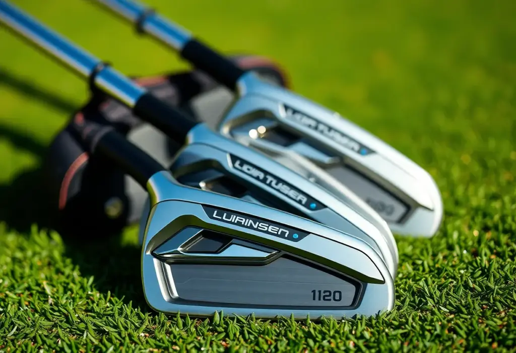 Sleek PXG 0311 irons displayed on a golf course