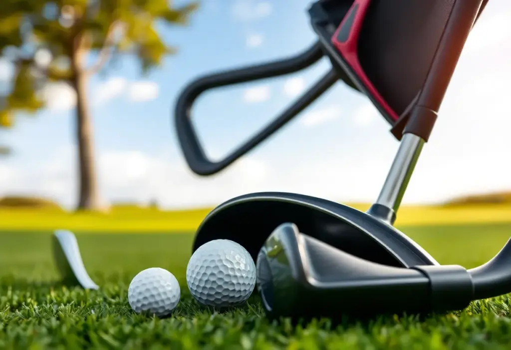 Showcasing Callaway golf clubs and apparel on a beautiful golf course