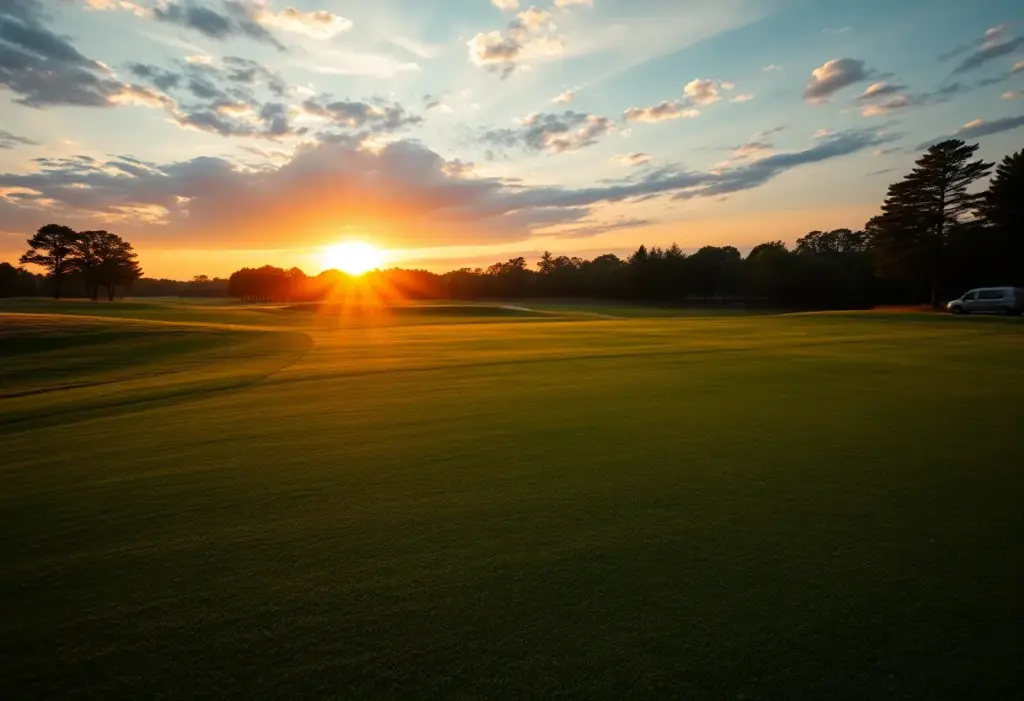 Golfers playing on a Cleveland Golf branded course