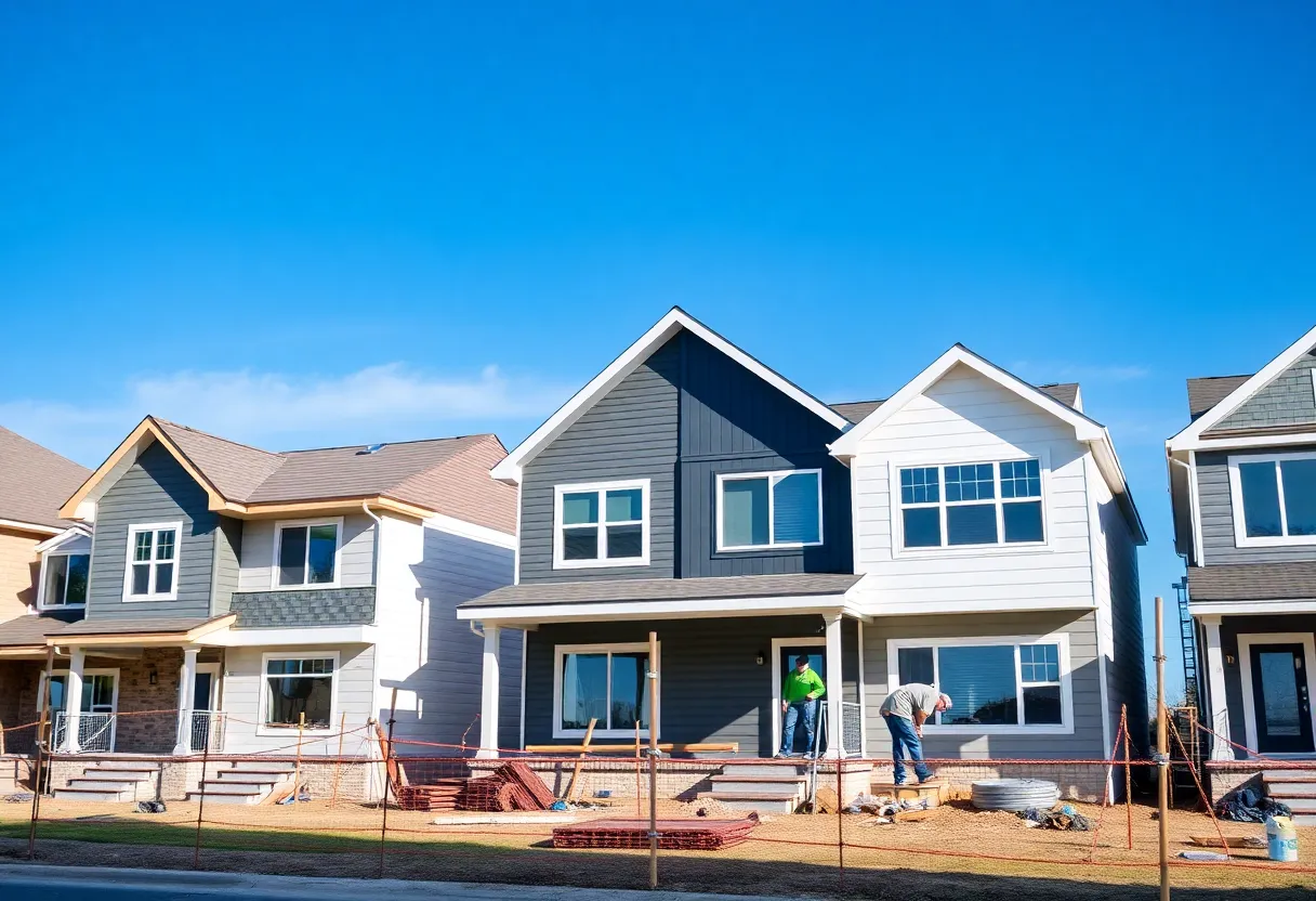 Construction site of a residential home in Cleveland, Ohio.