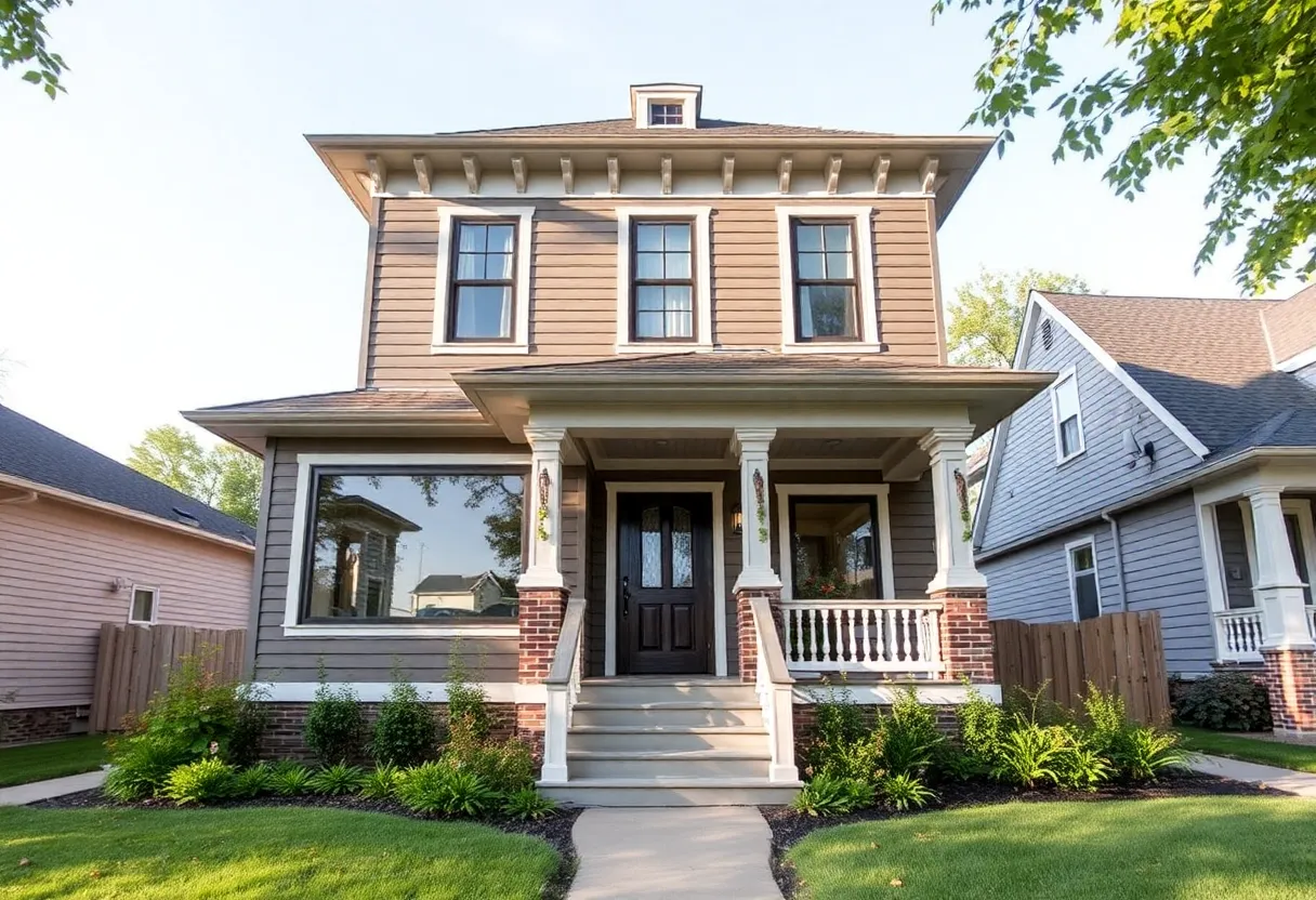 Renovated home in Cleveland with a mix of modern and historic architecture.