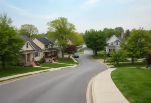 Charming suburban neighborhood in Cleveland, Ohio