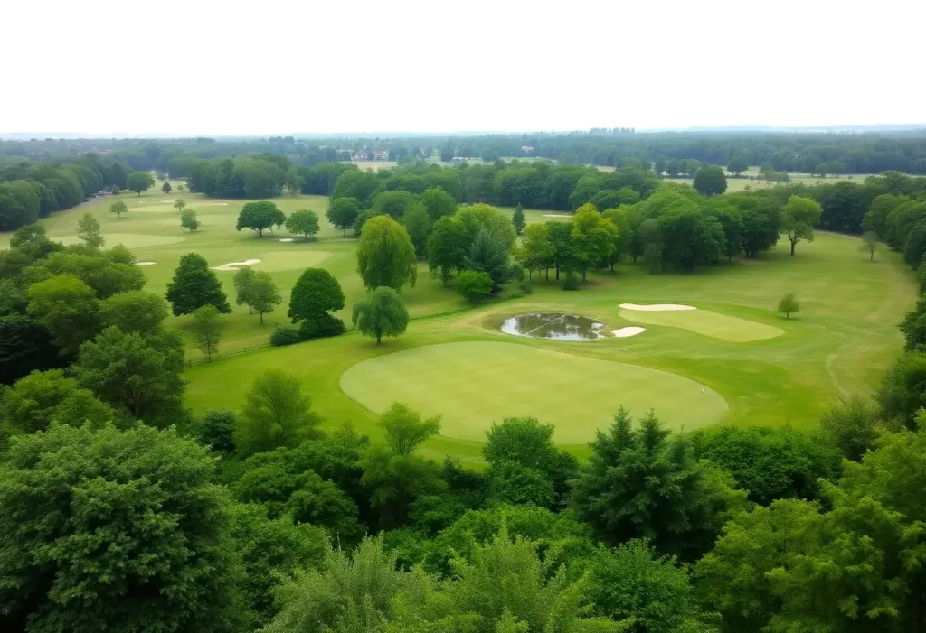 Merrist Wood Golf Course showing waterlogged areas and redevelopment plans