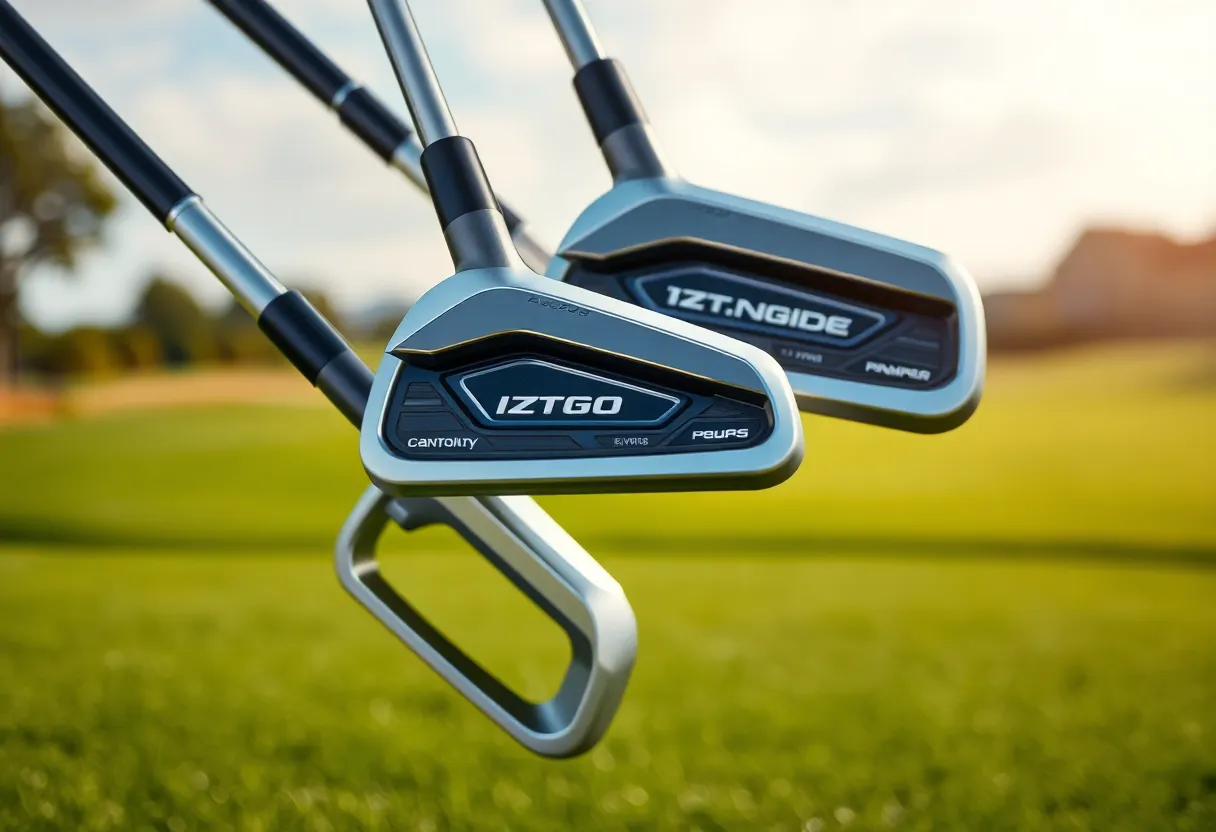 New PING i540 irons displayed on a golf course