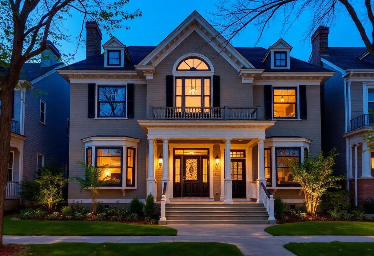 A renovated historic home in Cleveland showcasing a blend of modern and classic architecture.