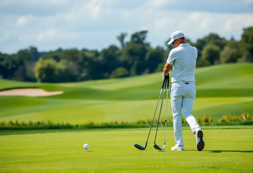 High-quality golf equipment displayed on a golf course