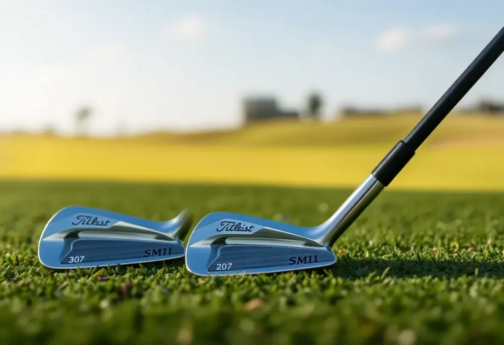 Titleist Vokey SM11 wedges displayed on a golf course